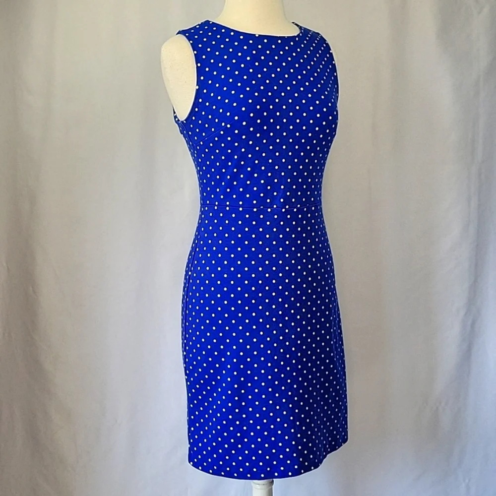Old Navy Polka Dot Sheath Dress Periwinkle Blue & White Size Small - Picture 2 of 11